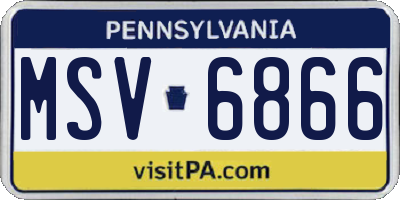 PA license plate MSV6866
