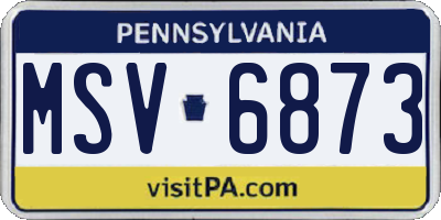 PA license plate MSV6873
