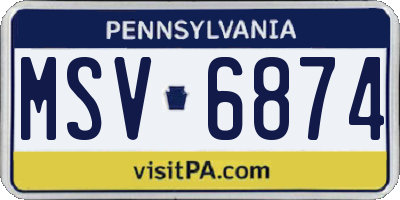PA license plate MSV6874
