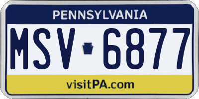 PA license plate MSV6877