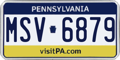 PA license plate MSV6879