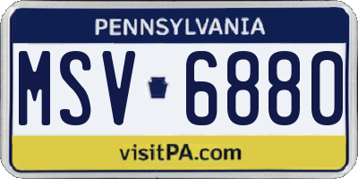 PA license plate MSV6880