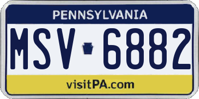 PA license plate MSV6882