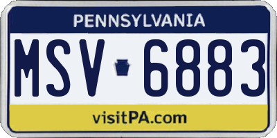 PA license plate MSV6883