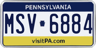 PA license plate MSV6884