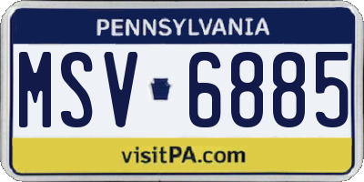 PA license plate MSV6885