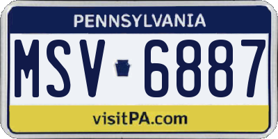 PA license plate MSV6887