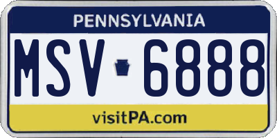 PA license plate MSV6888