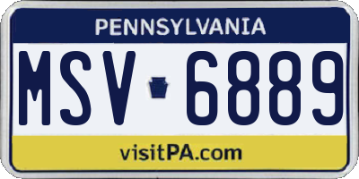 PA license plate MSV6889