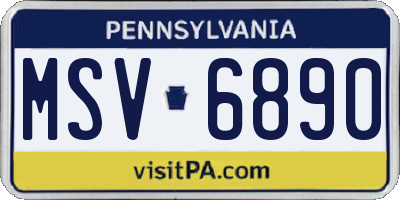 PA license plate MSV6890