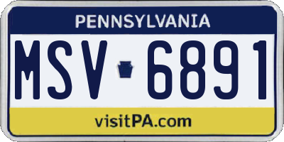 PA license plate MSV6891