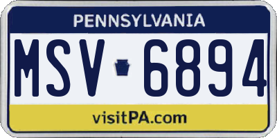PA license plate MSV6894