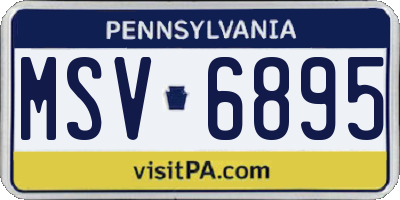 PA license plate MSV6895