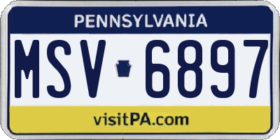 PA license plate MSV6897