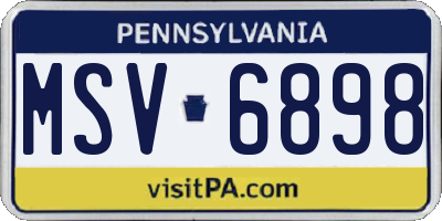 PA license plate MSV6898