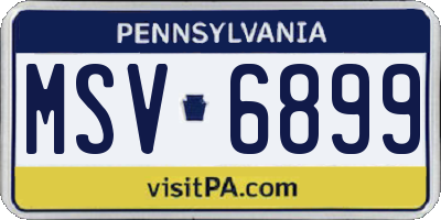 PA license plate MSV6899