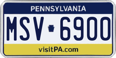 PA license plate MSV6900