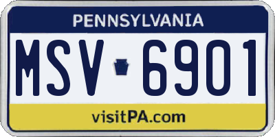 PA license plate MSV6901