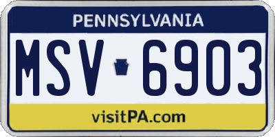 PA license plate MSV6903
