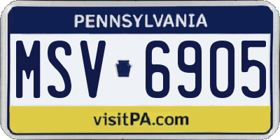 PA license plate MSV6905
