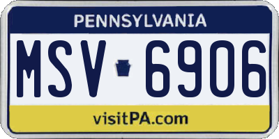 PA license plate MSV6906
