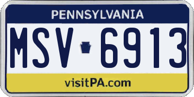 PA license plate MSV6913