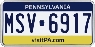 PA license plate MSV6917