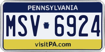 PA license plate MSV6924