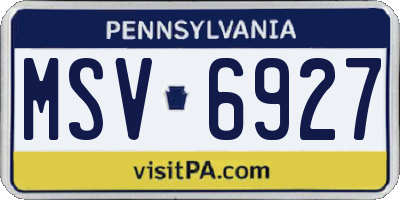 PA license plate MSV6927