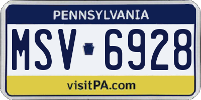 PA license plate MSV6928