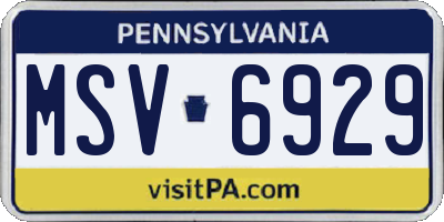 PA license plate MSV6929