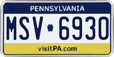 PA license plate MSV6930