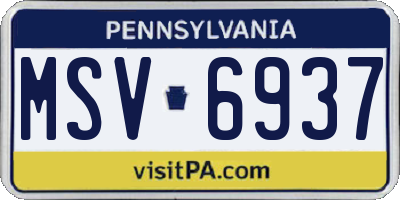 PA license plate MSV6937