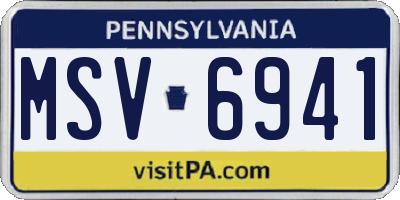 PA license plate MSV6941