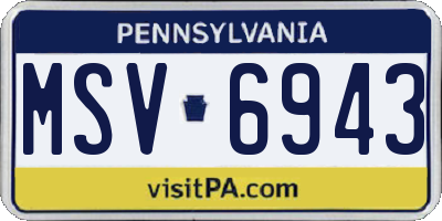 PA license plate MSV6943
