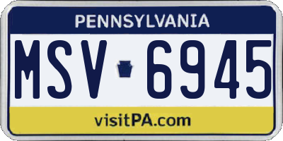 PA license plate MSV6945
