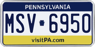 PA license plate MSV6950