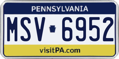 PA license plate MSV6952