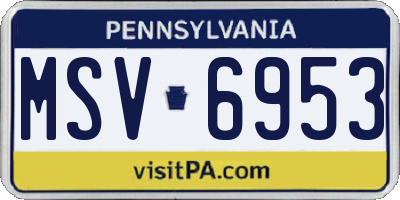 PA license plate MSV6953