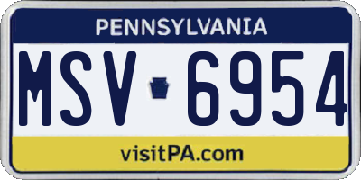 PA license plate MSV6954
