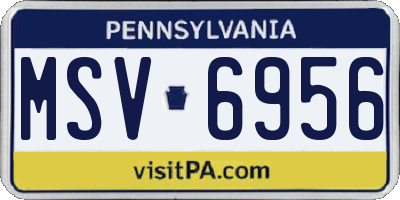 PA license plate MSV6956