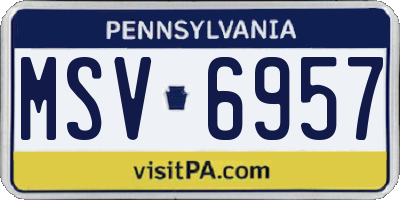 PA license plate MSV6957