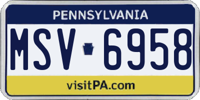 PA license plate MSV6958