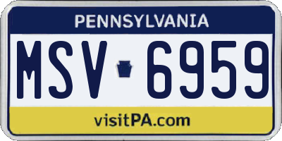 PA license plate MSV6959