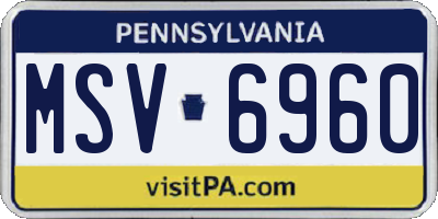 PA license plate MSV6960