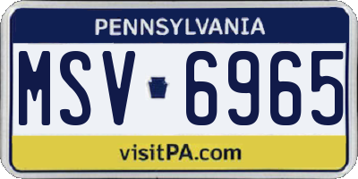 PA license plate MSV6965