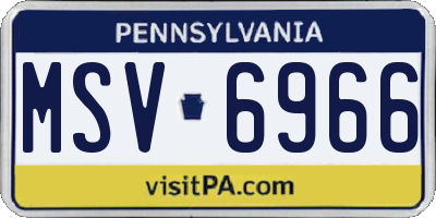 PA license plate MSV6966