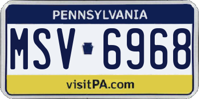 PA license plate MSV6968