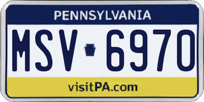 PA license plate MSV6970