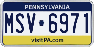 PA license plate MSV6971